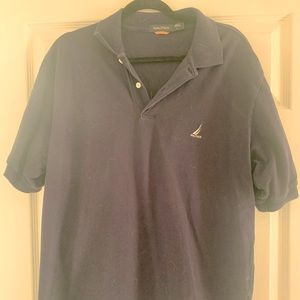 Solid black men’s polo